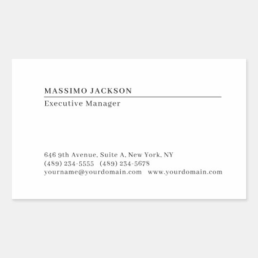 Professioneel effen minimalistisch modern mat papi rechthoekige sticker (Voorkant)