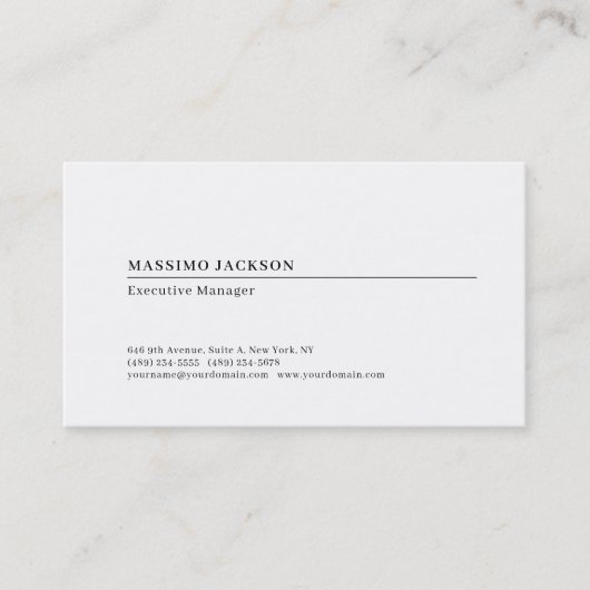 Professioneel effen minimalistisch modern mat papi visitekaartje (Voorkant)