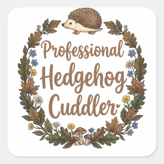 Professioneel Egelveerknuffelaar Vierkante Sticker (Voorkant)