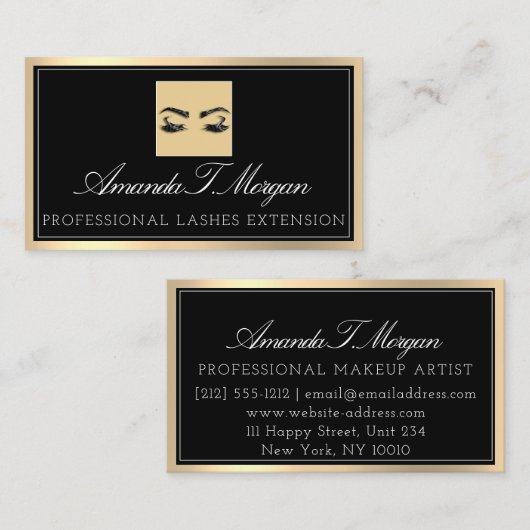 Professioneel, elastisch, zwart visitekaartje (Voorkant / Achterkant)