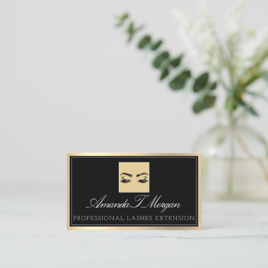 Professioneel, elastisch, zwart visitekaartje (Staand voorkant)