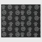 Professioneel Elegant Bedrijf Black Business Logo Cadeaupapier (Vlak)