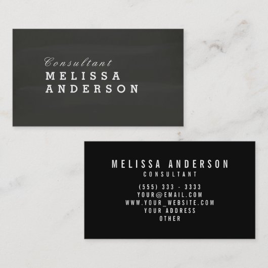 Professioneel elegant Blackboard Visitekaartje (Voorkant / Achterkant)