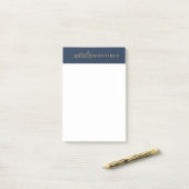 Professioneel Elegant Blauw Goud Gepersonaliseerd  Post-it® Notes (Op bureau)