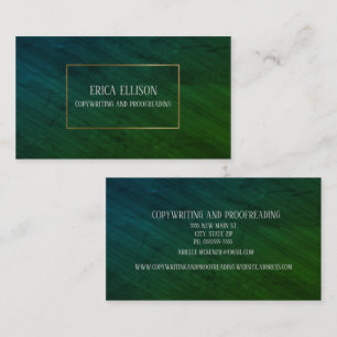Professioneel Elegant Blauw Groen Goud Copywriting Visitekaartje