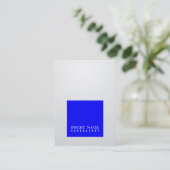Professioneel elegant blauw vierkant Moderne gradi Visitekaartje (Staand voorkant)
