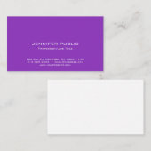 Professioneel Elegant Blauw Violet Modern Eenvoudi Visitekaartje (Voorkant / Achterkant)