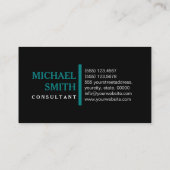 Professioneel Elegant Blauwgroen Modern Plain Zwar Visitekaartje (Achterkant)