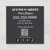 professioneel, Elegant, Bloemen Haarstylist QR-cod Contactkaartje (Achterkant)