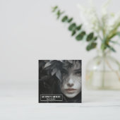 professioneel, Elegant, Bloemen Haarstylist QR-cod Contactkaartje (Staand voorkant)