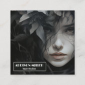 professioneel, Elegant, Bloemen Haarstylist QR-cod Contactkaartje (Voorkant)