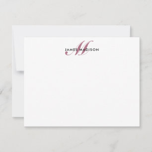 Professioneel Elegant Bourgondisch Rood Script Mon Notitiekaartje