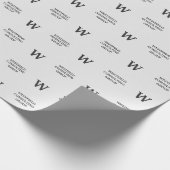 Professioneel Elegant Business Monogram Eenvoudig Cadeaupapier (Hoek)