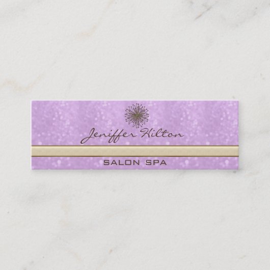 Professioneel elegant chic glittery dandelion mini visitekaartje (Voorkant)
