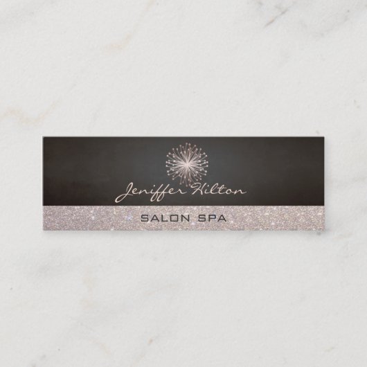Professioneel elegant chic glittery dandelion mini visitekaartje (Voorkant)