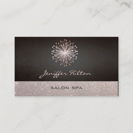 Professioneel elegant chic glittery dandelion visitekaartje (Voorkant)