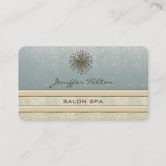 Professioneel elegant chic glittery dandelion visitekaartje (Voorkant)