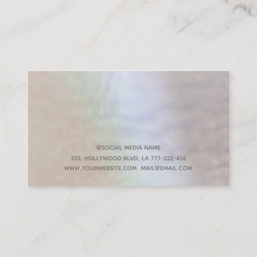 Professioneel elegant chic holographic dandelion visitekaartje (Achterkant)