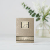 Professioneel elegant chic luxe glittery monogram visitekaartje (Staand voorkant)
