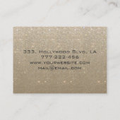 Professioneel elegant chic luxe glittery monogram visitekaartje (Achterkant)