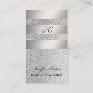Professioneel elegant chic luxe glittery monogram visitekaartje