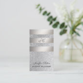 Professioneel elegant chic luxe glittery monogram visitekaartje (Staand voorkant)
