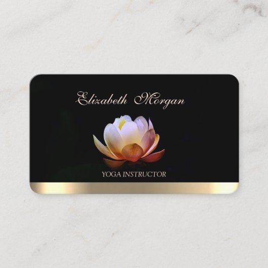 Professioneel Elegant Chique Lotus, Yoga Zwart Visitekaartje (Voorkant)