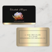 Professioneel Elegant Chique Lotus, Yoga Zwart Visitekaartje (Voorkant / Achterkant)