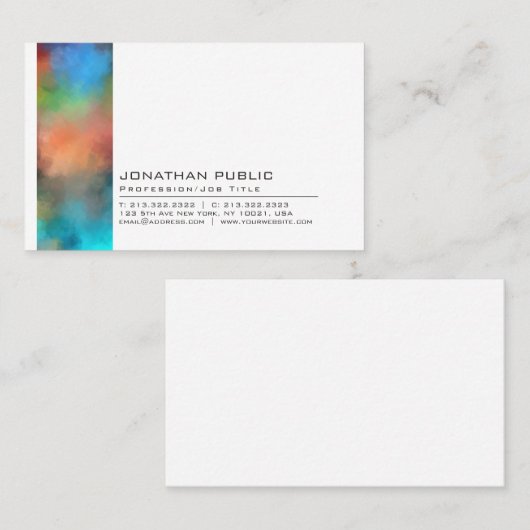 Professioneel elegant creatief Abstract art Visitekaartje (Voorkant / Achterkant)