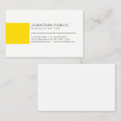 Professioneel Elegant Creatief Wit Geel Vlak Visitekaartje (Voorkant / Achterkant)