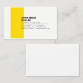 Professioneel Elegant Creatief Wit Geel Vlak Visitekaartje (Voorkant / Achterkant)