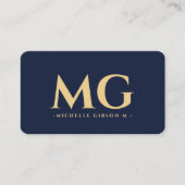 Professioneel Elegant Dark Navy Modern Visitekaartje (Voorkant)