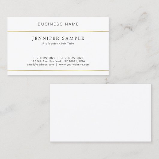 Professioneel, elegant design, eenvoudig visitekaartje (Voorkant / Achterkant)