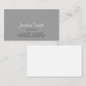 Professioneel elegant design grijs, eenvoudig visitekaartje (Voorkant / Achterkant)