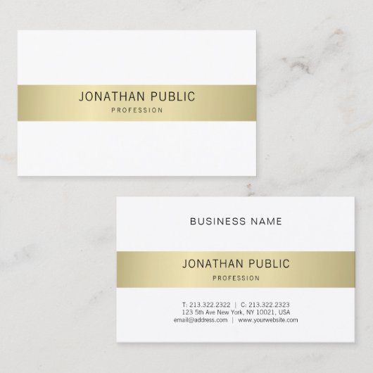 Professioneel elegant design Luxe Plain Modern Visitekaartje (Voorkant / Achterkant)
