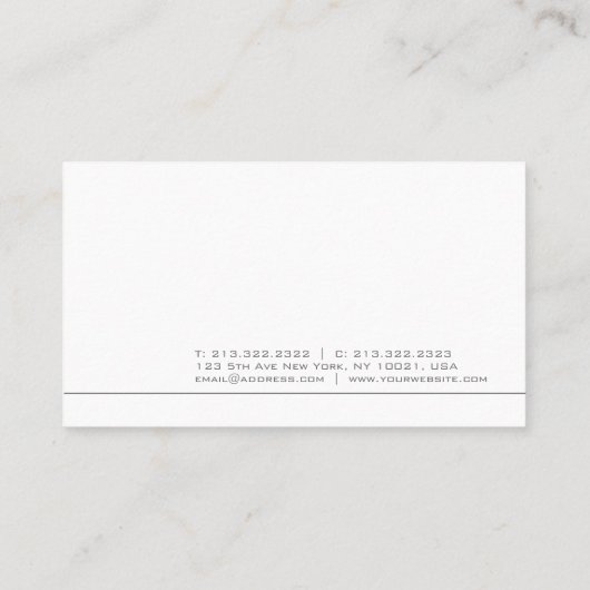 Professioneel, elegant eenvoudig design in moderne visitekaartje (Achterkant)