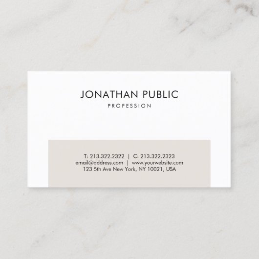 Professioneel elegant eenvoudig grafisch ontwerp visitekaartje (Achterkant)