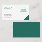 Professioneel, elegant, eenvoudig groen voor bedri visitekaartje (Voorkant / Achterkant)