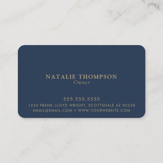 Professioneel Elegant Eenvoudig Minimalistisch Bla Visitekaartje (Achterkant)