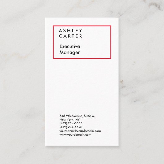 Professioneel elegant, eenvoudig minimalistisch, m visitekaartje (Voorkant)