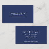 Professioneel, elegant, eenvoudig, modern blauw visitekaartje (Voorkant / Achterkant)