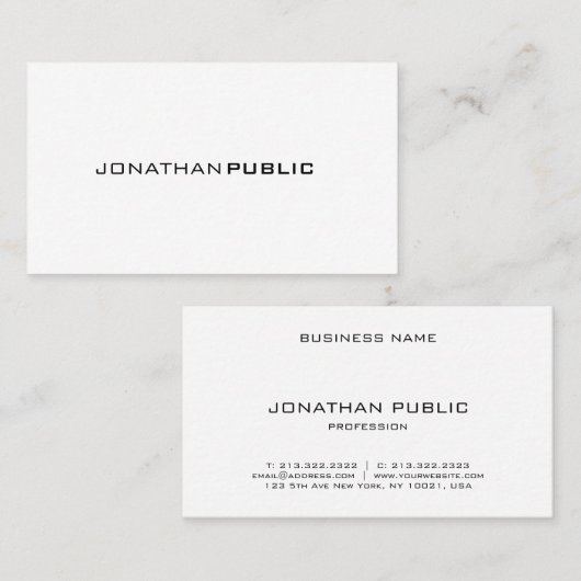 Professioneel, elegant, eenvoudig ontwerp, modern visitekaartje (Voorkant / Achterkant)