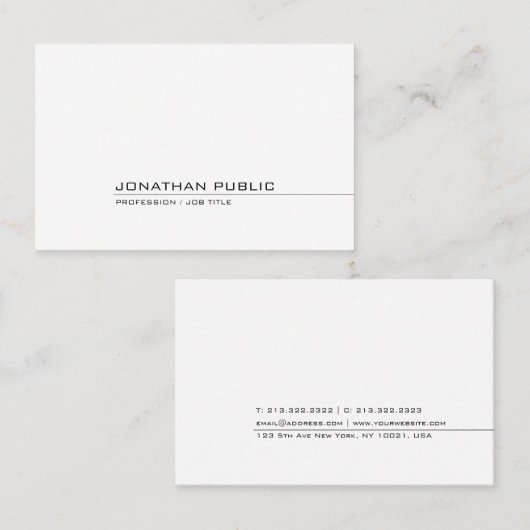 Professioneel, elegant, eenvoudig ontwerp, modern visitekaartje (Voorkant / Achterkant)