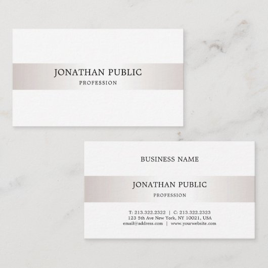 Professioneel, elegant, eenvoudig ontwerp, modern visitekaartje (Voorkant / Achterkant)