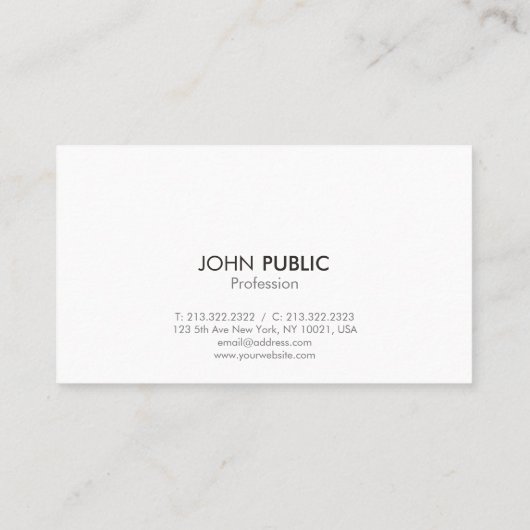 Professioneel Elegant Eenvoudig Ontwerp Zwart-wit Visitekaartje (Achterkant)