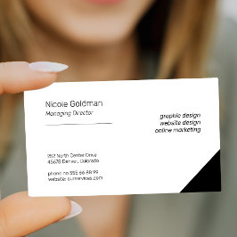 Professioneel, elegant en eenvoudig zwart visitekaartje