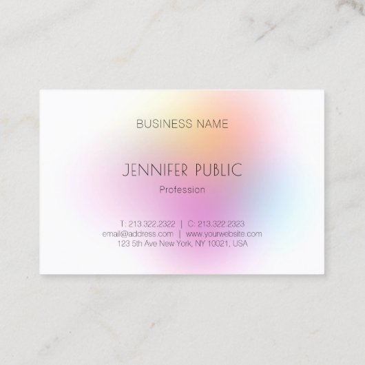 Professioneel, elegant en modern, kleurrijk ontwer visitekaartje (Achterkant)