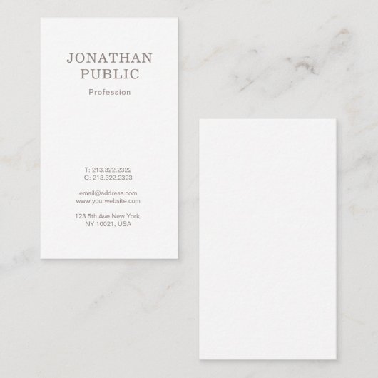 Professioneel elegant gewoon modern grafisch ontwe visitekaartje (Voorkant / Achterkant)