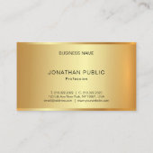 Professioneel elegant glamoureus Gold Modern Plain Visitekaartje (Achterkant)