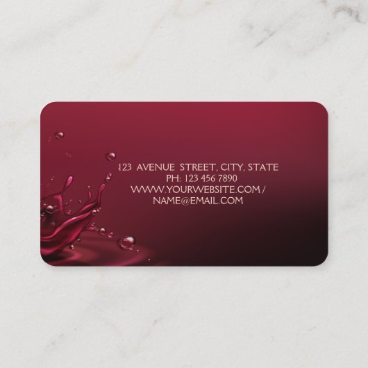 Professioneel elegant glas rood visitekaartje (Achterkant)